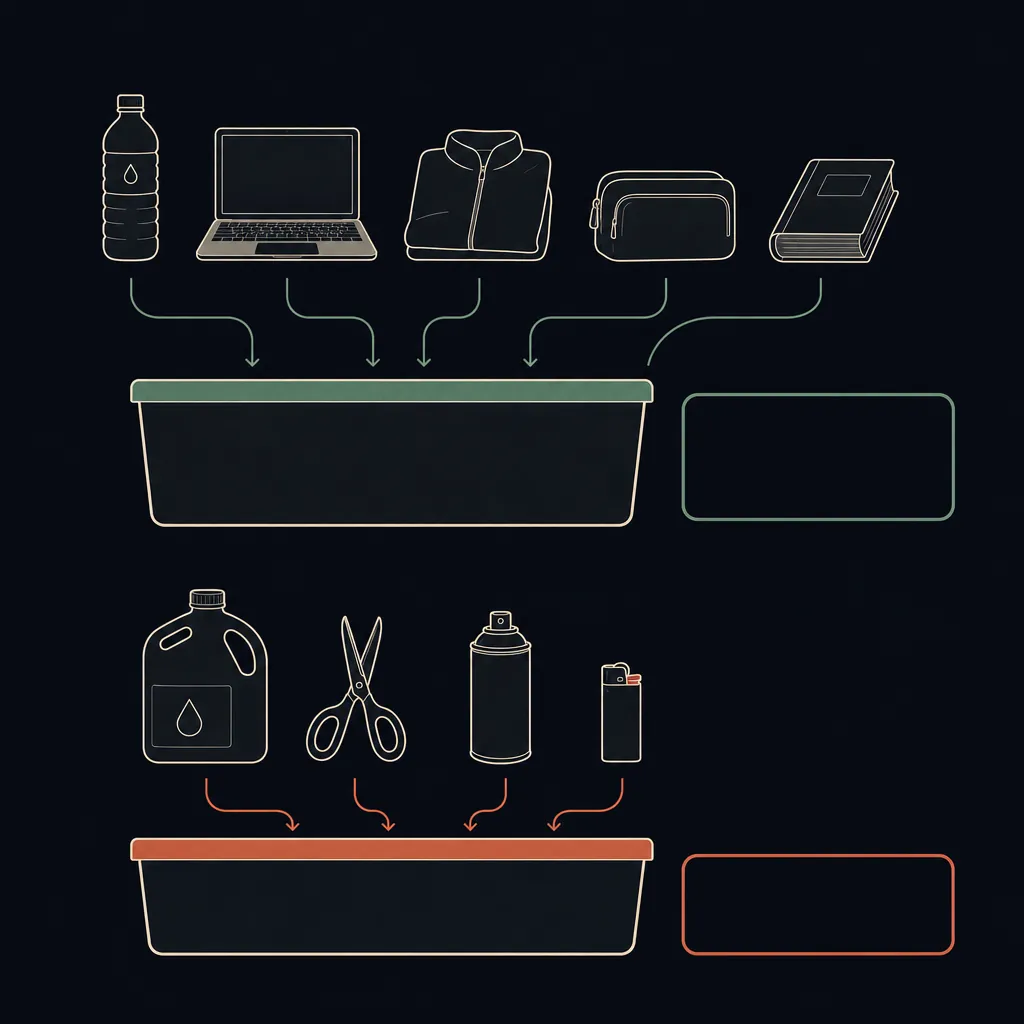 Prohibited vs allowed items at airport security