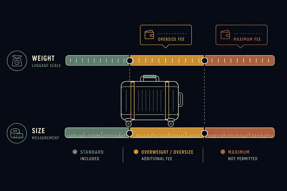 Oversize and overweight baggage thresholds