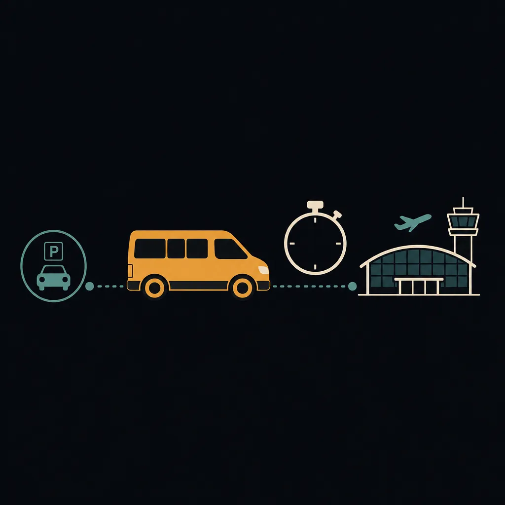 How shuttle timing affects total time from parking to the terminal