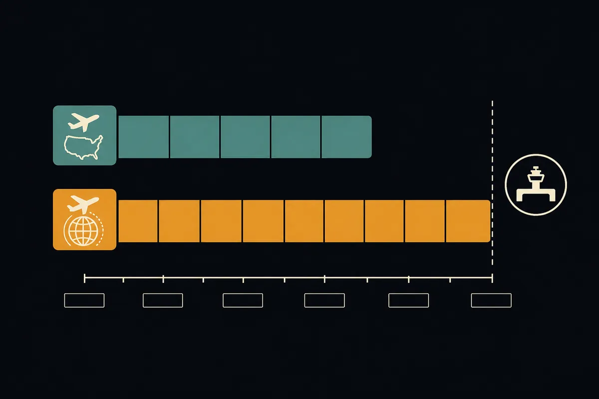 How early to arrive: domestic two hours vs international three hours
